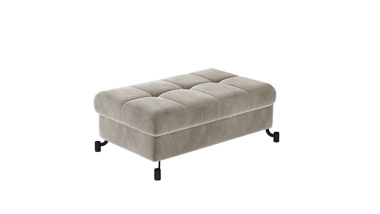 Set coltar extensibil stanga 3 locuri si taburet ELTAP, Lor_LP_10, Lorelle, 225x160x105 cm / 100x70x45 cm, lemn/poliester, bej - view 3