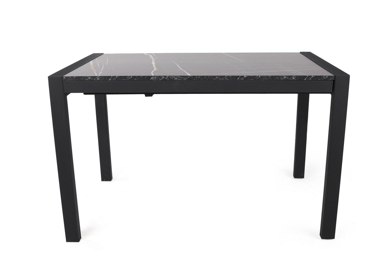 Masa de sufragerie extensibila, Nmobb, Silva, 120x75x74 cm, PAL, Negru - 1 | YEO
