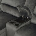 Coltar sezlong stanga, consola inclusa, 1 recliner, Jersey, L.260 l.183/103 H.105, stofa, gri