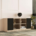 Set mobilier de birou, Locelso, VO10, Stejar / Negru