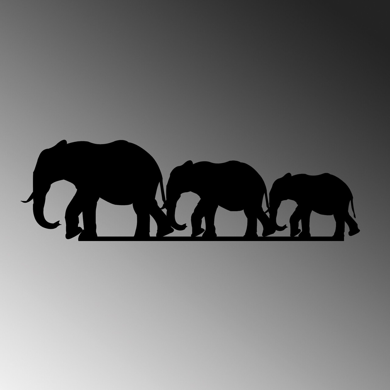Decoratiune de perete, Elephant 070, Dimensiune: 15 x 50 cm, Negru - view 6