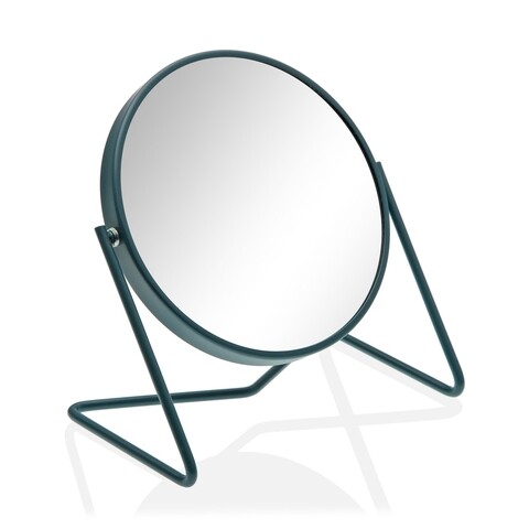 Oglinda cosmetica, factor marire x7, Versa, 16.5 x 7.5 x 18 cm, fier, albastru