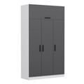 Dulap pentru haine, Minerva, Minar 3 Kapak 2 Çekmece 255, 135x255x52 cm, PAL, Alb / Antracit