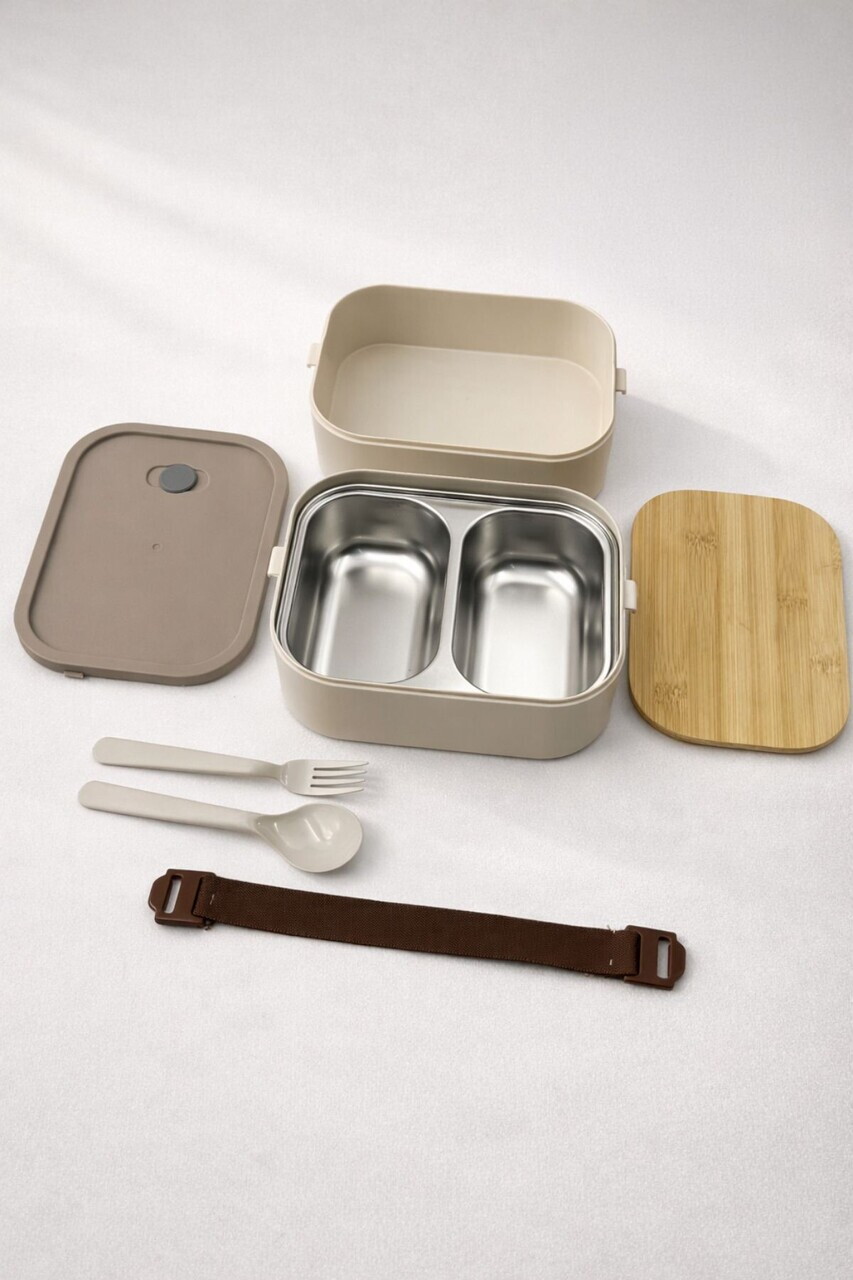 Cutie pentru pranz, Hermia, 721CBL1313, Inox, Dimensiuni: 14,5 x 18,5 x 12,5 cm / 1000 ml, Crem - view 2