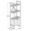 Corp biblioteca, Puqa Design, Milano, 64x160x32 cm, PAL, Pin Atlantic / Negru