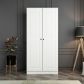 Dulap pentru haine, Minerva, Kale Membran White, 90x210x52 cm, PAL, Alb