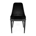 Scaun Louis, Homla, 44x59x88 cm, metal/MDF/poliester, negru