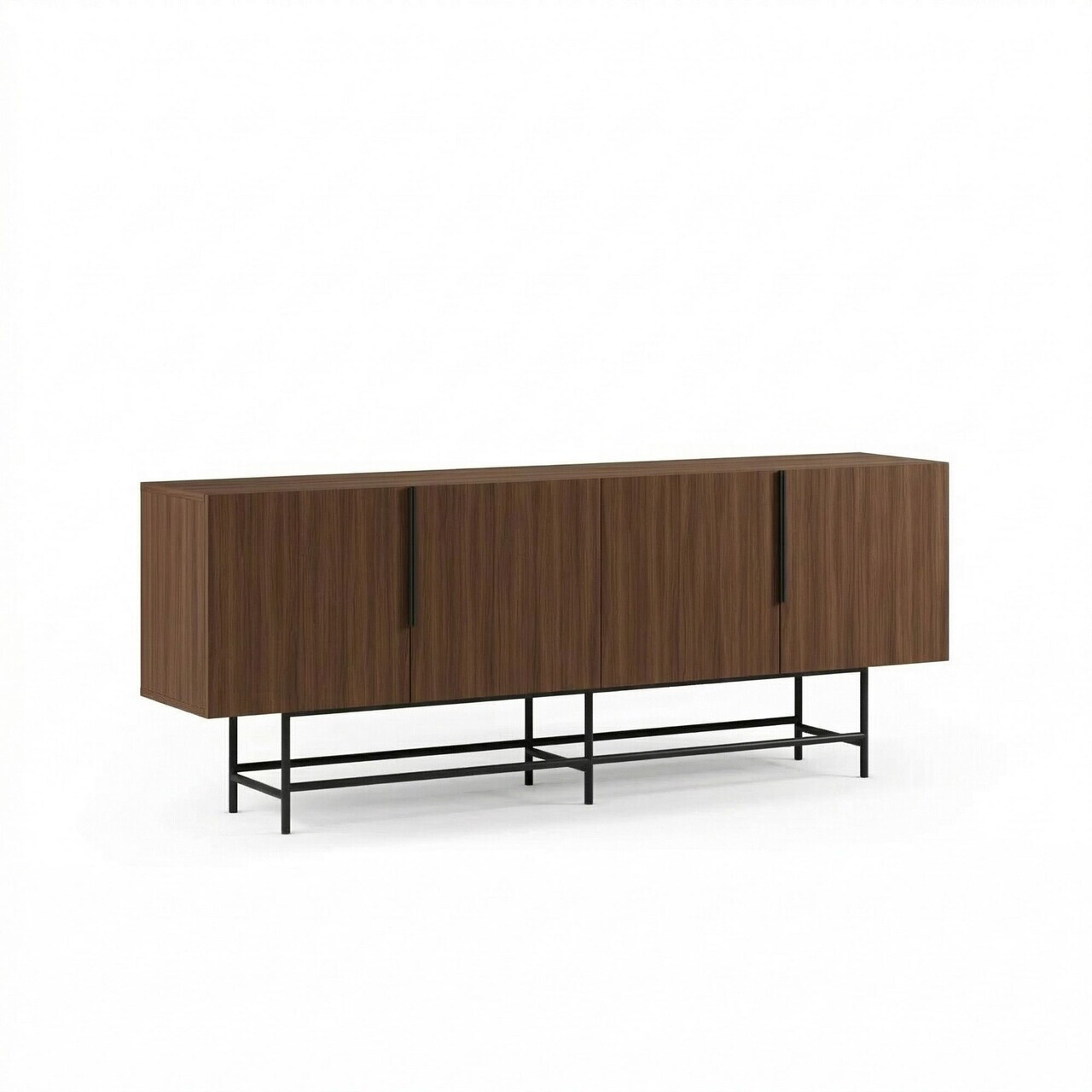 Consola, Hanah Home, Eldia, 200x77.9x40 cm, PAL, Nuc Milano / Negru — imaginea 4