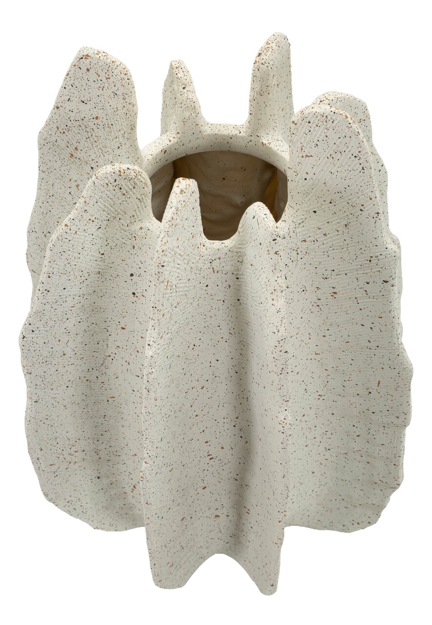 Vaza decorativa, Mauro Ferretti, Ester, 26x40 cm, polirasina, alb decolorat - imagine 5