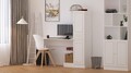 Set birou si biblioteca, Rabi, Rb-087, 120x75x40 cm, Alb mat