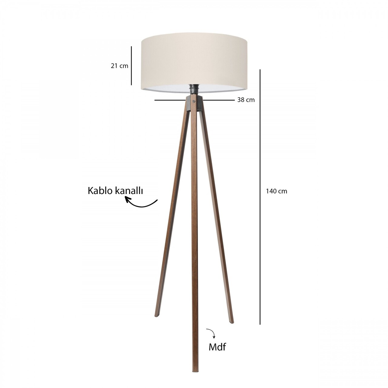 Lampadar, L'essentiel Maison, 780SGN4635, Crem - view 3