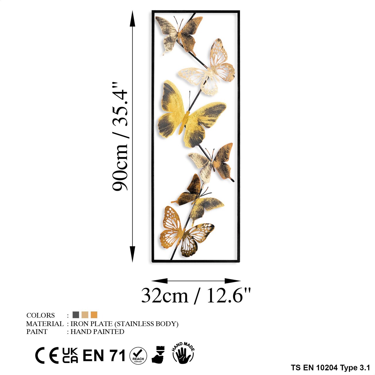 Decoratiune de perete, Tavus 3, Dimensiuni: 32 x 90 x 4 cm, Multicolor - view 7