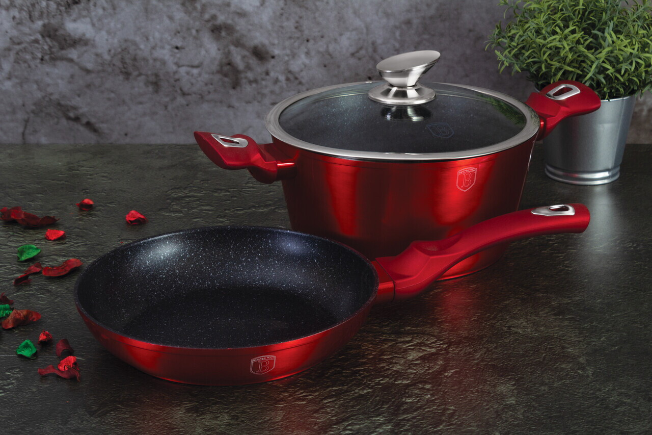 Set pentru gatit Berlinger Haus, Burgundy, 3 piese, aluminiu forjat, rosu - imagine 2