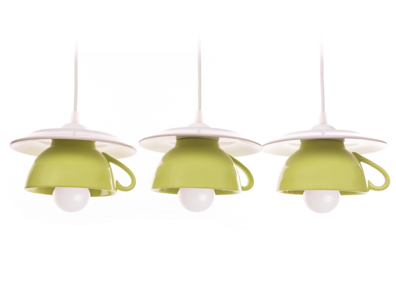 Lustra Afternoon Tea, Deco Republic, E27, 3x60W, Ceramica, Verde Deschis