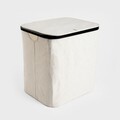 Cos de rufe Davey, Homla, 40.5x33x42 cm, poliester/in/bambus, alb/negru