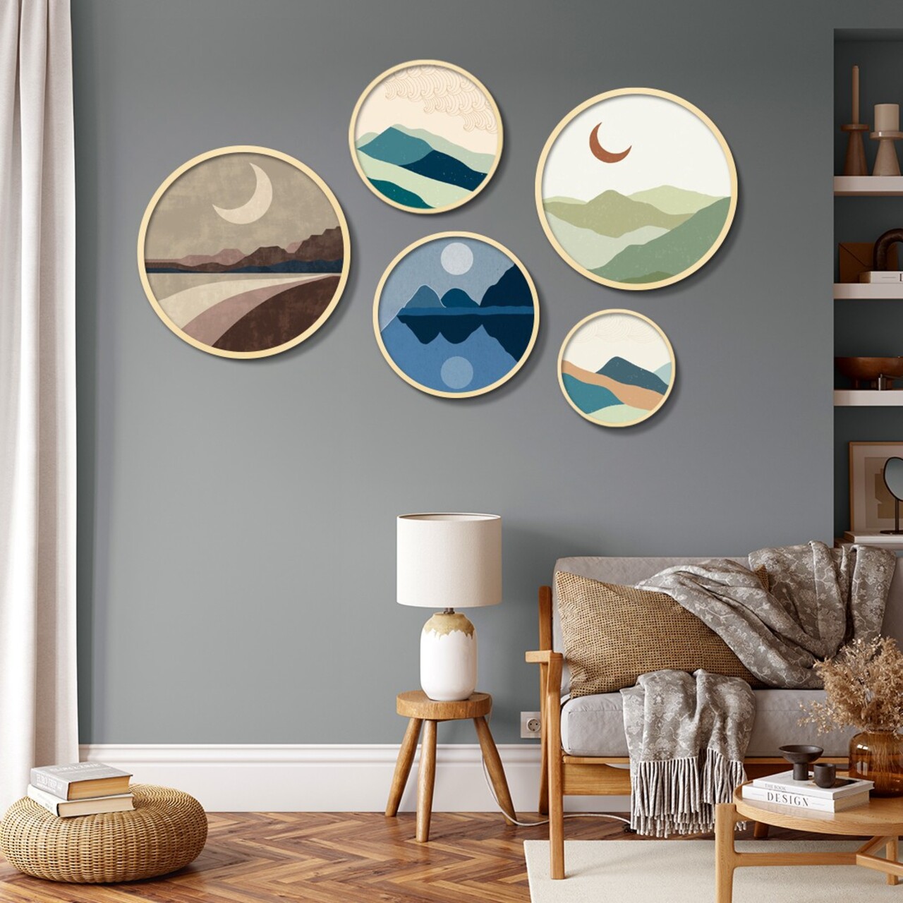 Tablou decorativ (5 Pieces), Iaht-23, Dimensiuni: 43,5 x 43,5 cm (1 bucată), Multicolor - view 2