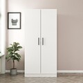 Dulap pentru haine, Minerva, Kale Chain White, 90x190x52 cm, PAL, Alb