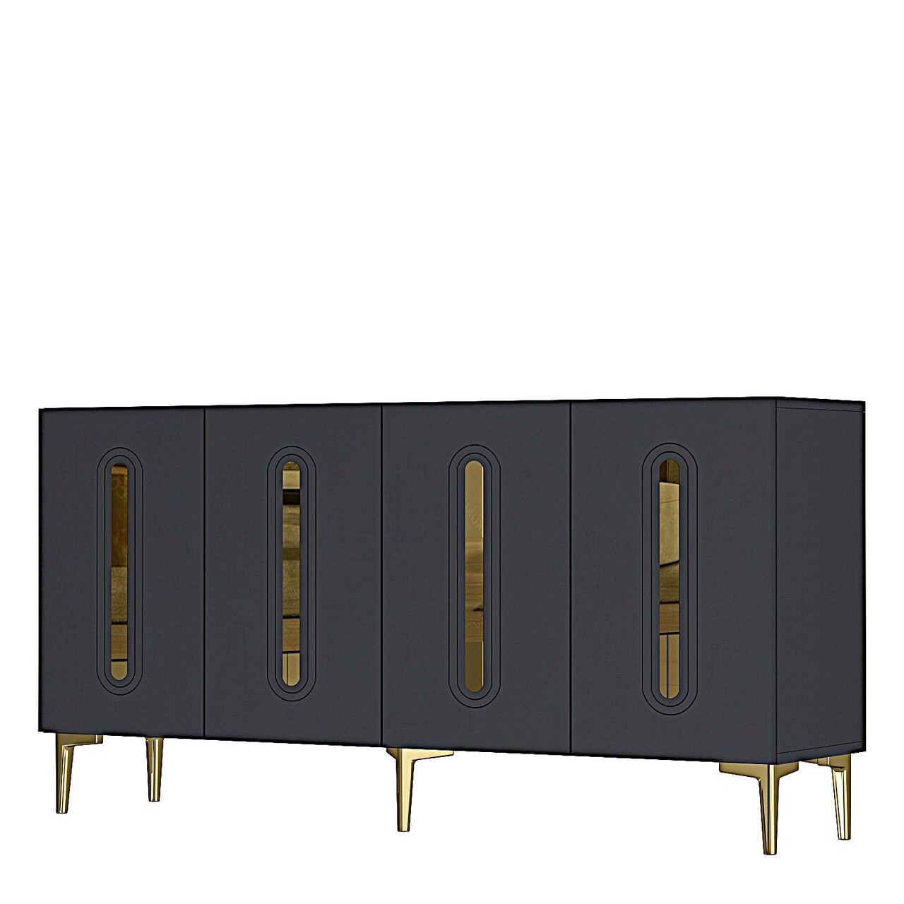 Consola, Hanah Home, Rany 150, 150x75x32 cm, Antracit / Aur - view 3