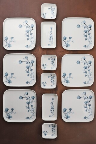 Set de mic dejun (14 piese), L'essentiel Maison, 335RTN1218, Platou: 22 cm (2 bucăți), Multicolor