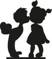 Decoratiune de perete, Children, Metal, Dimensiune: 45 x 50 cm, Negru