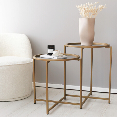 Masuta de cafea, neostill, s407k, 50x50x50 cm, aur / fume