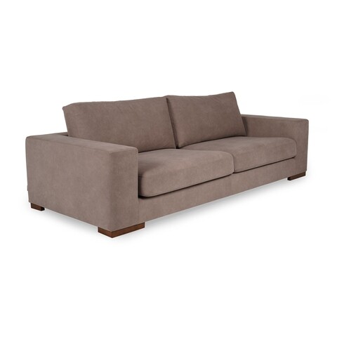 Canapea fixa Nplus, Ndesign, 3 locuri, 240x100x82 cm, lemn, crem mezoni.ro