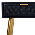 Consola Creaciones Meng, 132x41x79 cm, MDF/bambus, negru/auriu