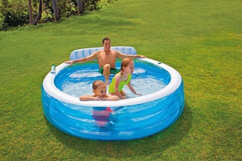 Piscina intex family, 229x218x79 cm, 590 l, polivinil, albastru