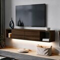 Comoda TV, Hanah Home, Twist LED, 160x29x29 cm, Maro