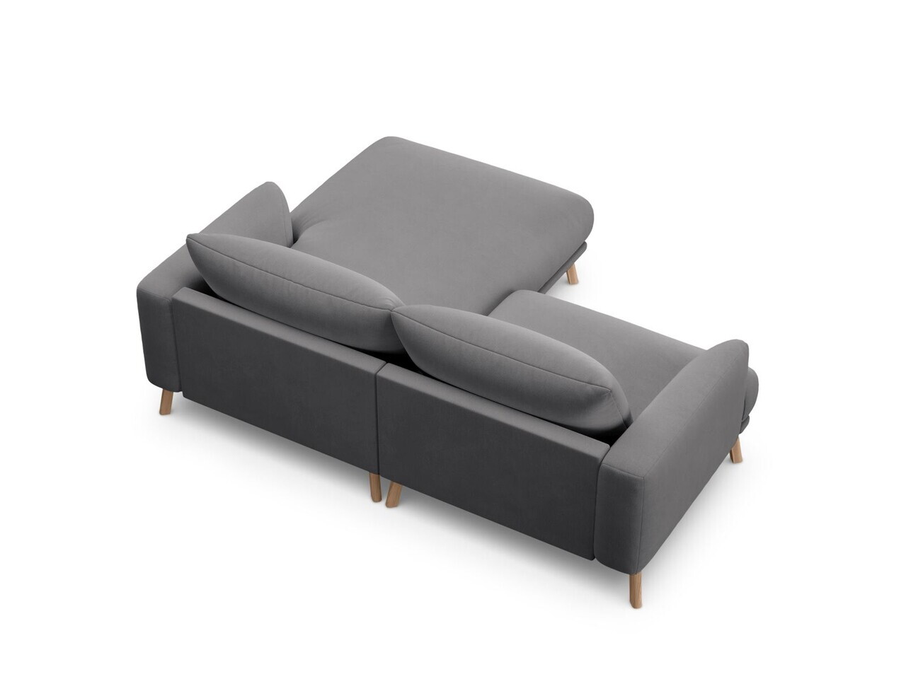 Coltar dreapta 3 locuri, Naomi, Micadoni Home, 200x170x75 cm, catifea, gri — imaginea 3