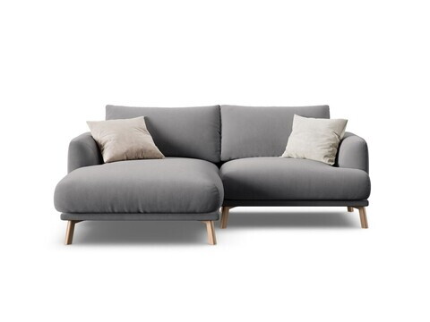 Coltar stanga 3 locuri, Naomi, Micadoni Home, 200x170x75 cm, catifea, gri