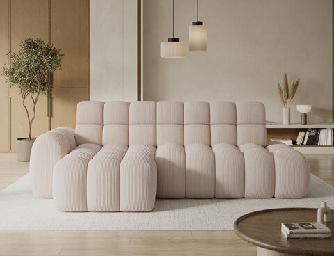 Coltar extensibil dreapta 3 locuri ELTAP, Ceedro, 283x165x98 cm, lemn/poliester, bej