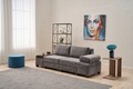 Canapea extensibila 3 locuri, Balcab Home, 825BLC4307, Lemn, Gri