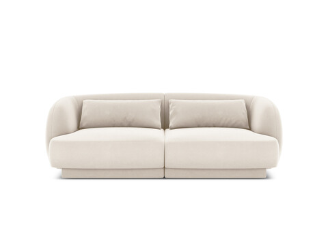 Canapea 2 locuri, Tulum, Cosmopolitan Design, 180x90x70 cm, catifea, bej deschis