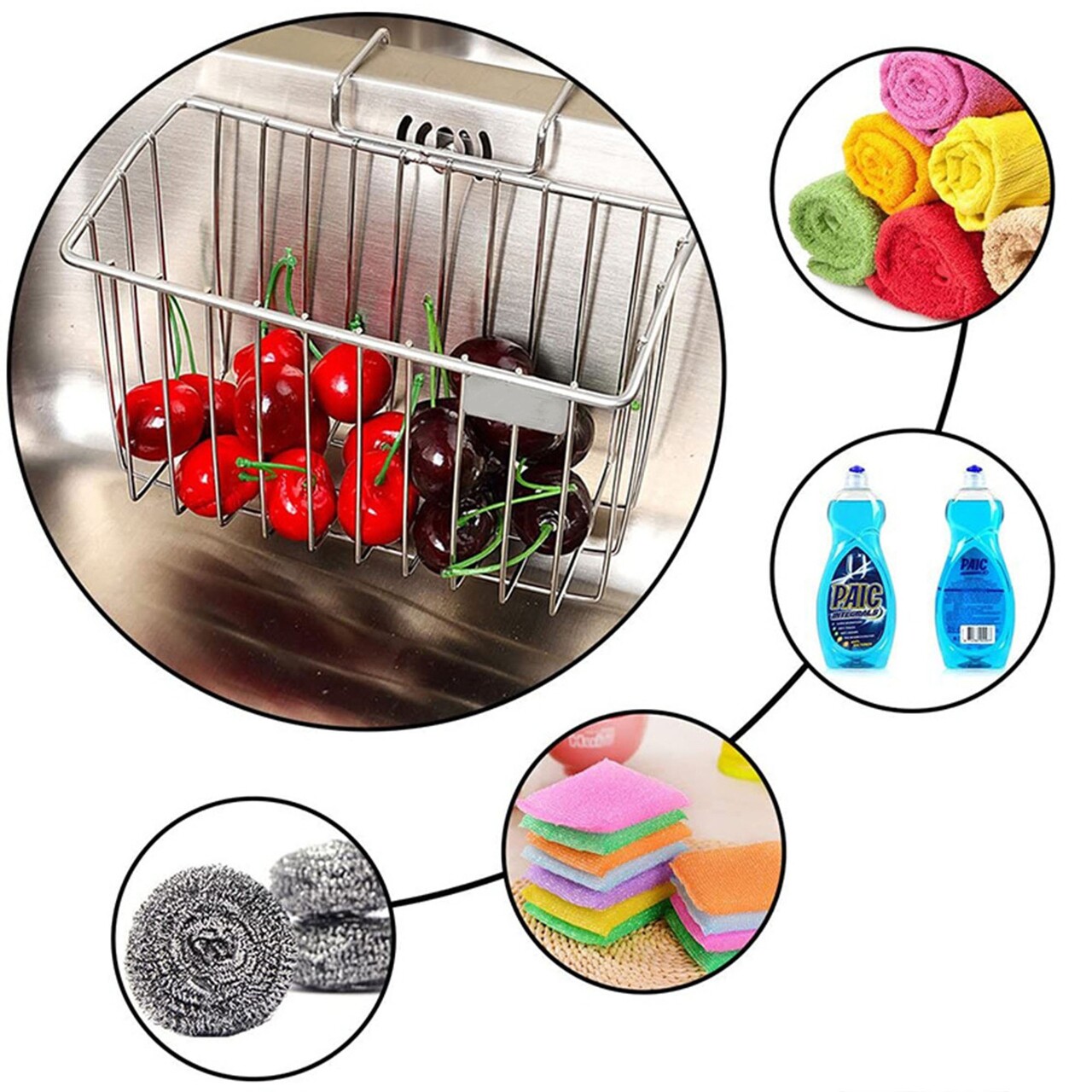 Suport pentru bureti de vase, inox - Zokura - imagine 4
