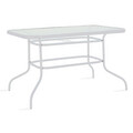Set mobilier de gradina 5 piese Valor-Tade, Pakoworld, masa si 4 scaune, 120x70x70 cm, metal/sticla, alb