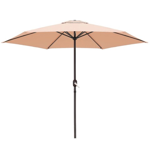 Umbrela de gradina / terasa Monty, Ø 270 cm, Ø38 mm, cu manivela, sistem antivant, aluminiu, bej