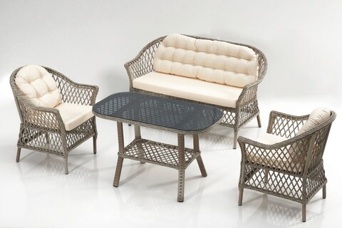 Set mobilier de gradina, divona, dove, crem / bej
