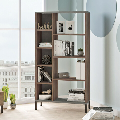 Corp biblioteca, locelso, hm8, 72x133.6x25.5 cm, maro / gri