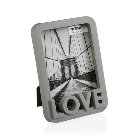 Rama foto love, versa, 10x15 cm, plastic, gri