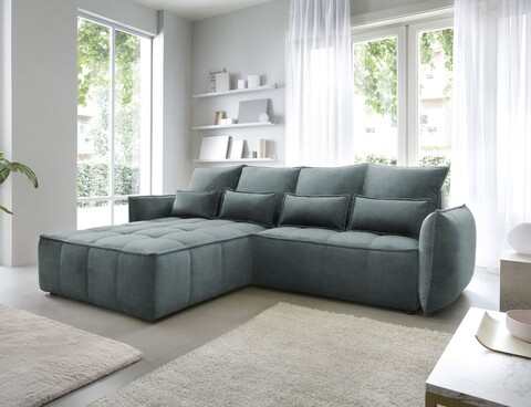 Coltar extensibil stanga 4 locuri ELTAP, LT-38MAN, Campo, 265x196x88 cm, lemn/poliester, verde