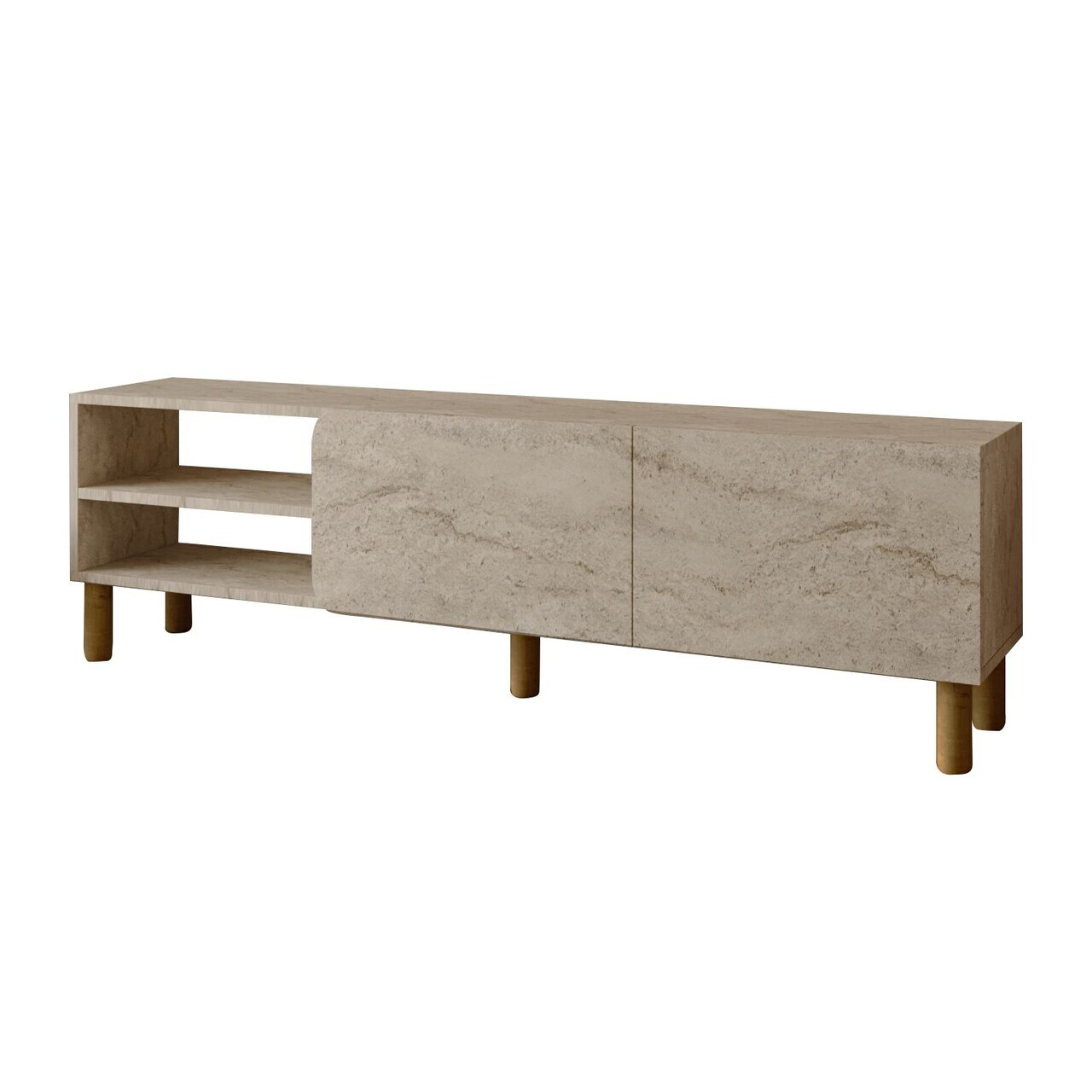 Comoda TV, Hanah Home, River, 150x48.2x31.4 cm, PAL, Travertin — imaginea 5