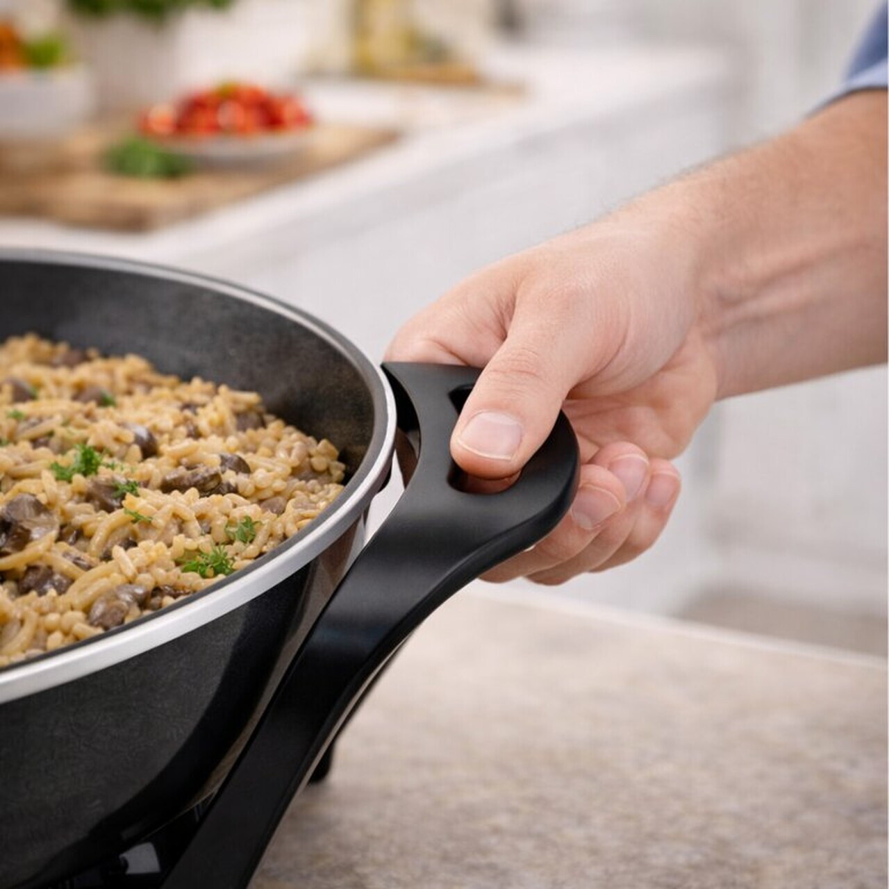 Tigaie electrica Wok, Beper, 1500W, 33 cm, ceramica, negru - 5