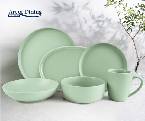 Set 6 farfurii intinse Yvonne, Art of Dining by Heinner, 27 cm, ceramica, turcoaz