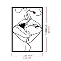 Decoratiune de perete, Kiss Me 2, metal, 34.5 x 50 cm, negru