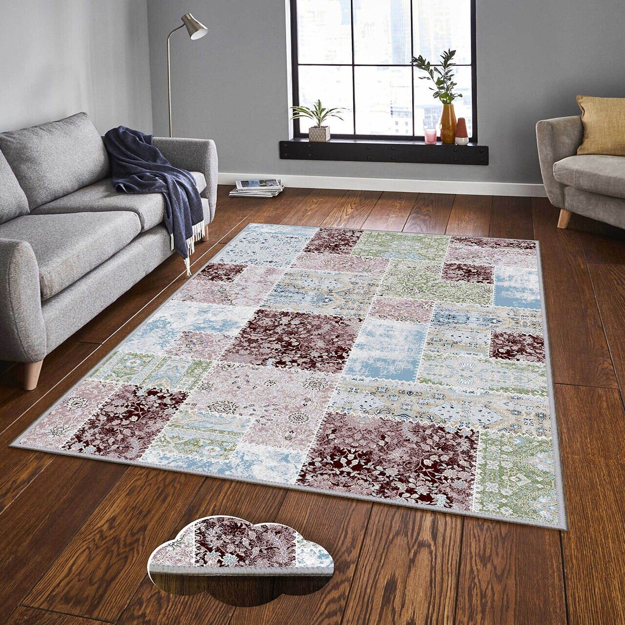 Covor Eexfab1091 100x300 cm Poliester Multicolor
