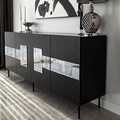 Consola, Neostill, Paris, 180x80x40 cm, PAL, Negru / Fume