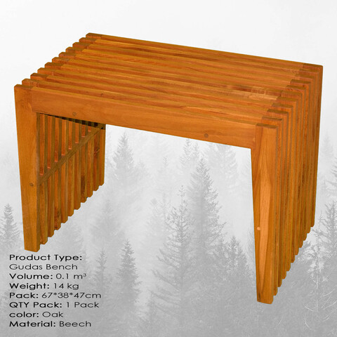 Banca, massive design, gudas small, 65x45x36 cm, stejar