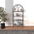 Corp biblioteca, Caliente, Mona, 80x175x30 cm, STICLA CALITA TRANSPARA, Negru