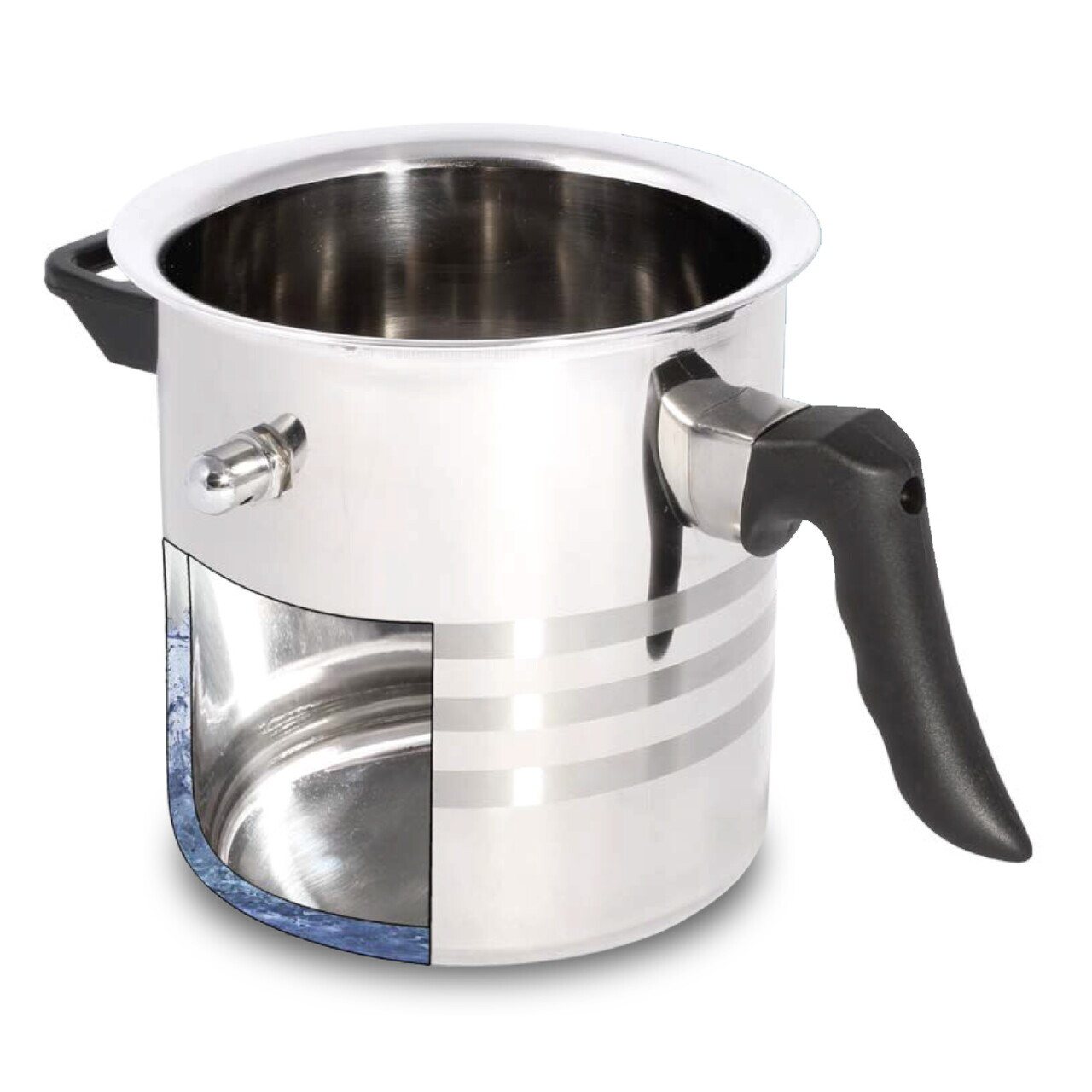 Oala pentru fiert lapte cu capac si avertizare sonora, Blaumann, 16 cm, 2 L, inox, argintiu/negru - view 3